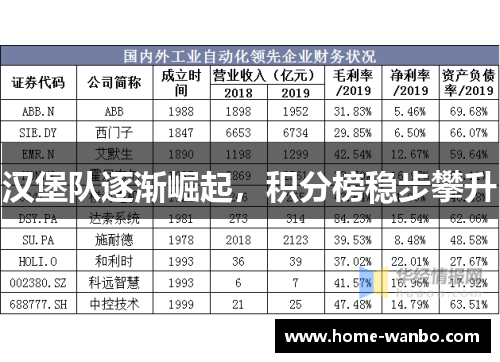 汉堡队逐渐崛起，积分榜稳步攀升